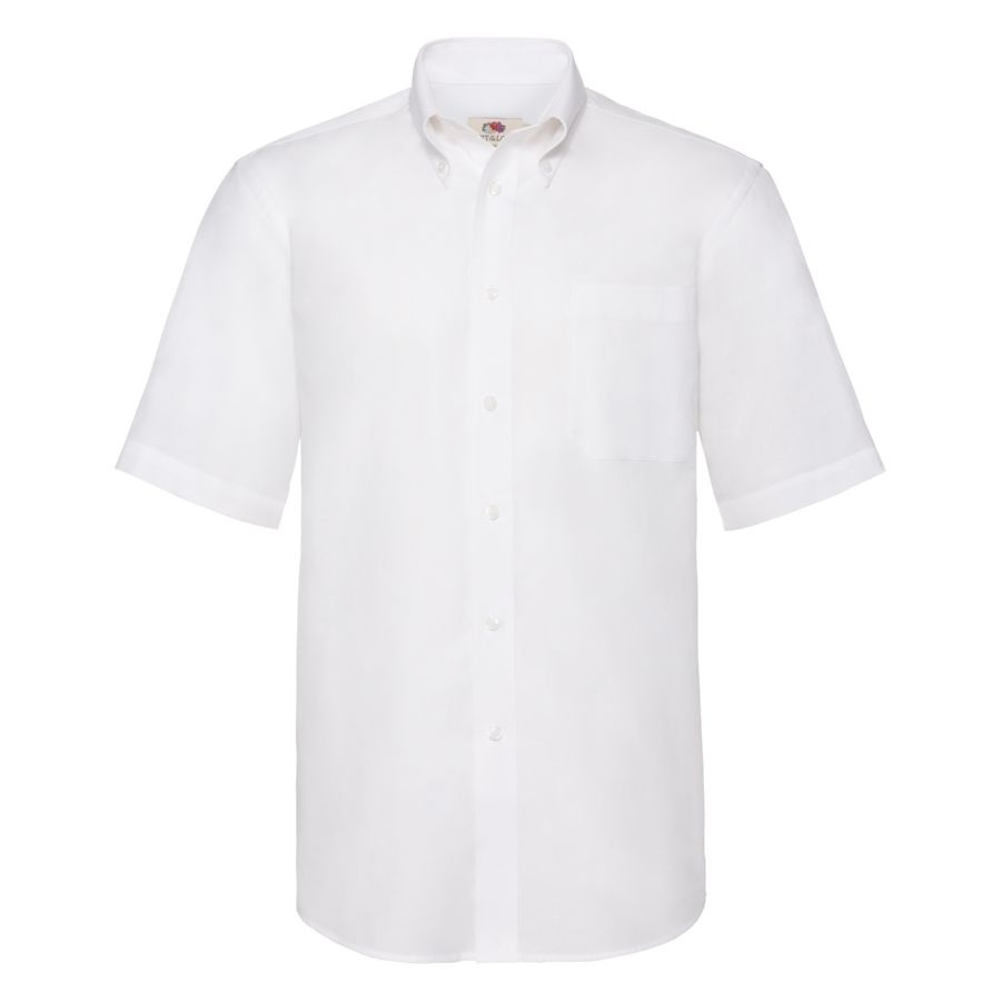 Рубашка &quot;Short Sleeve Oxford Shirt&quot;, белый_L, 70% х/б, 30% п/э, 130 г/м2