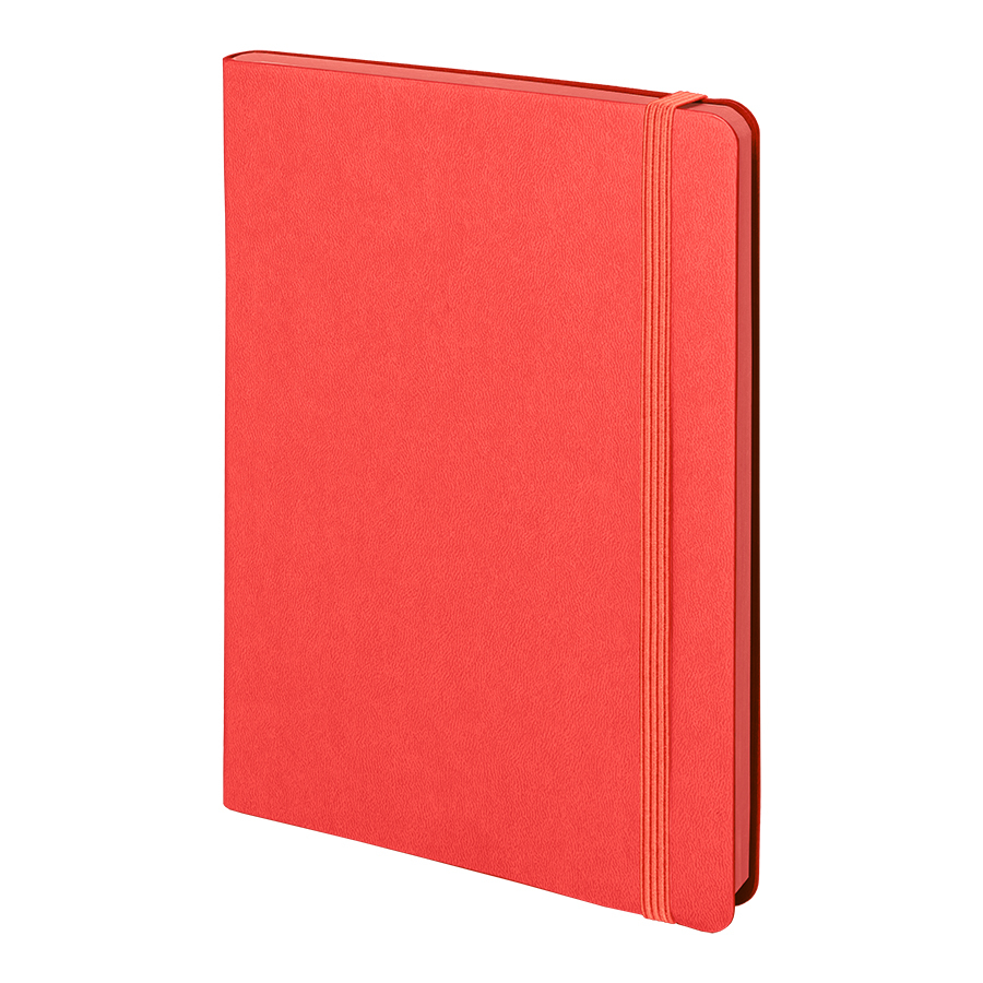 Бизнес-блокнот "RILY", формат А5,  красный, блок в точку