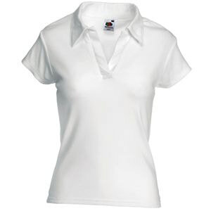 Поло &quot;Lady-Fit Rib Polo&quot;, белый_XS, 100% х/б, 210 г/м2