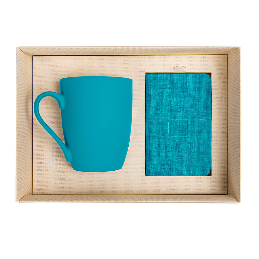 Набор подарочный PROVENCE-2: Универсальный аккумулятор(5000мАh) и кружка; голубой, шт