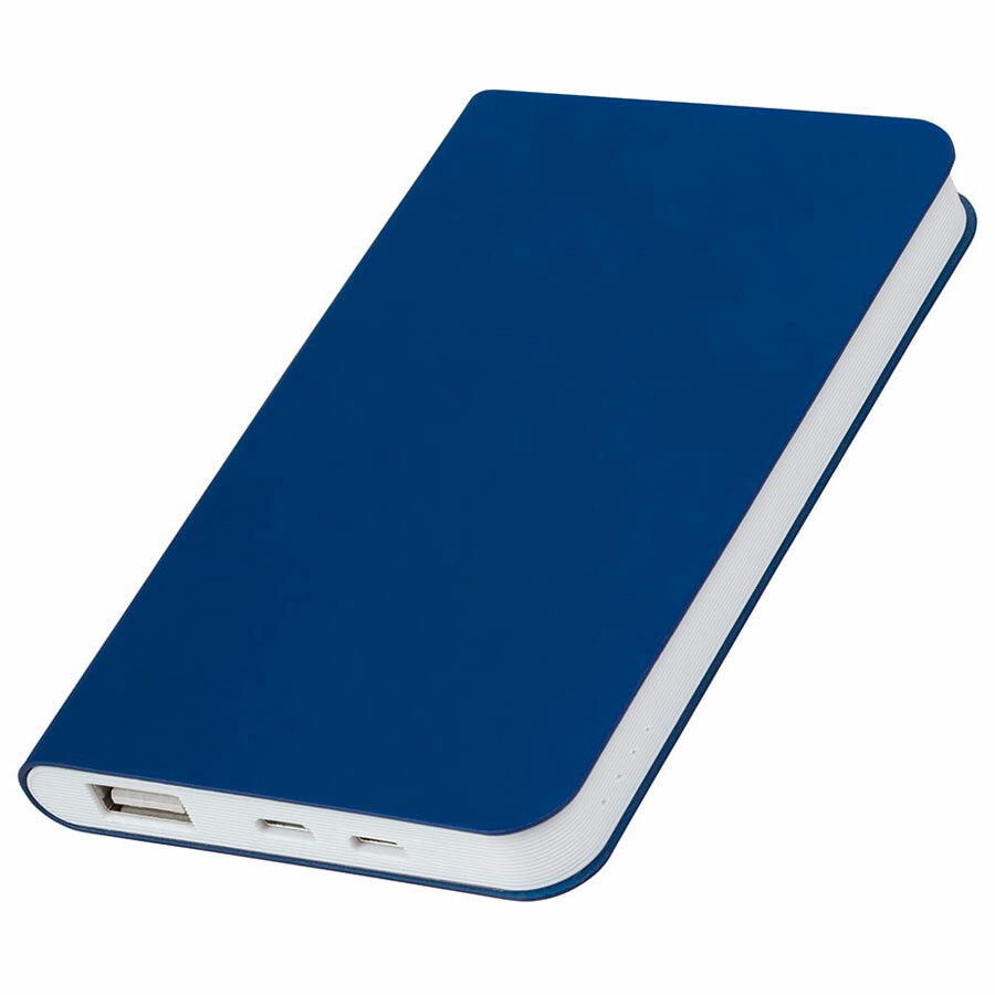 Универсальное зарядное устройство &amp;quot;Softi&amp;quot; (4000mAh), темно-синий, 7,5х12,1х1,1см, искусственная кожа