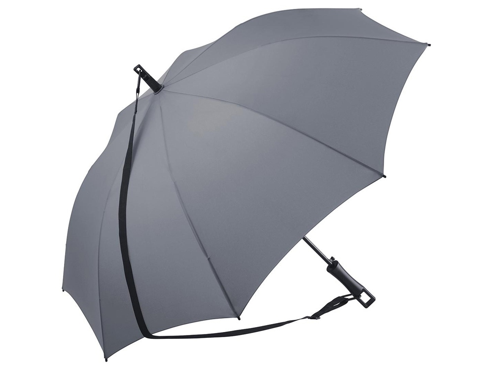 Зонт-трость «Loop» с плечевым ремнем, серый