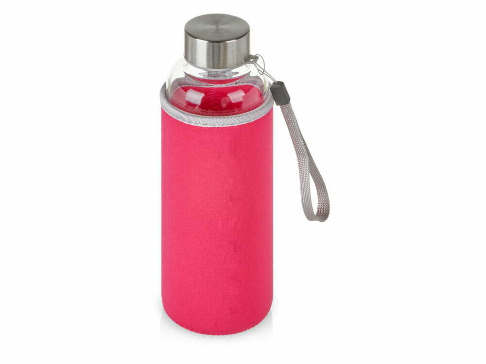 Бутылка для воды &quot;Pure&quot; c чехлом, 420 мл, розовый