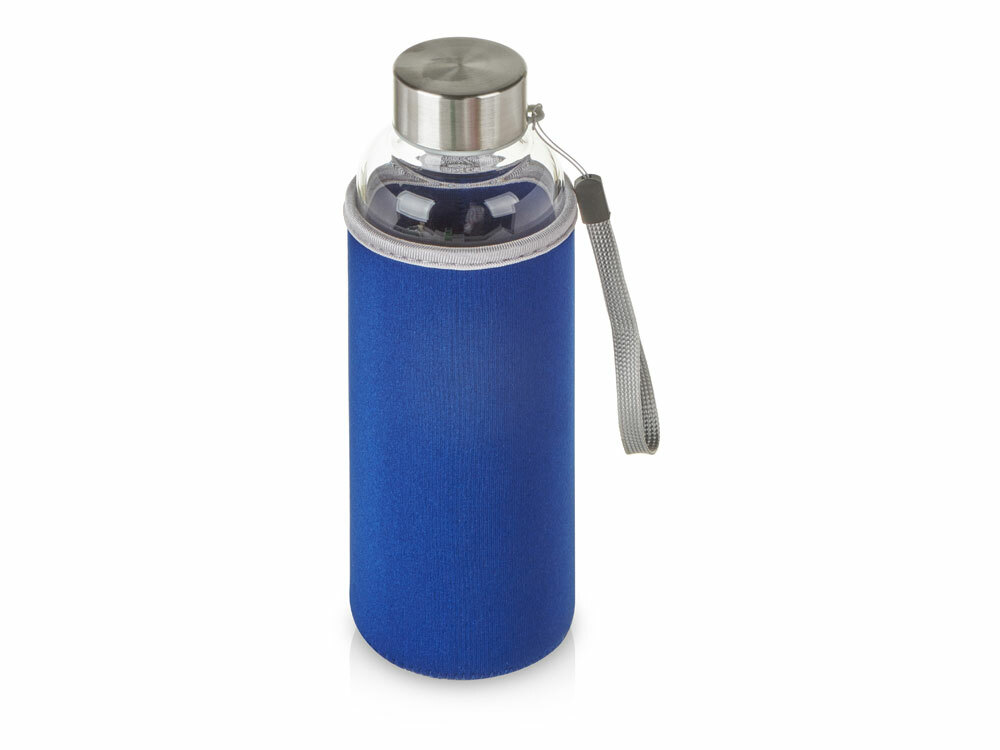 Бутылка для воды &quot;Pure&quot; c чехлом, 420 мл, темно-синий