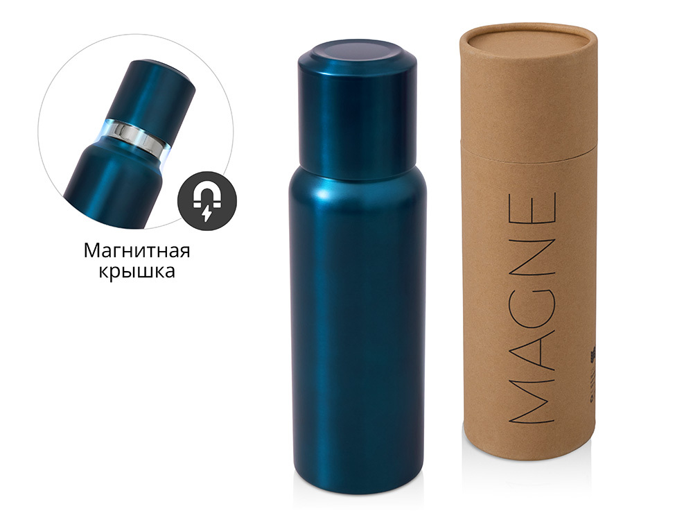 Вакуумный термос c магнитной крышкой &quot;Magne&quot;, 500 мл, темно-синий