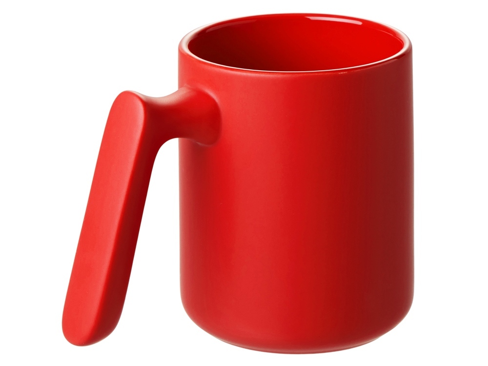 Кружка матовая с прямой ручкой "Axio", 360 мл, красный