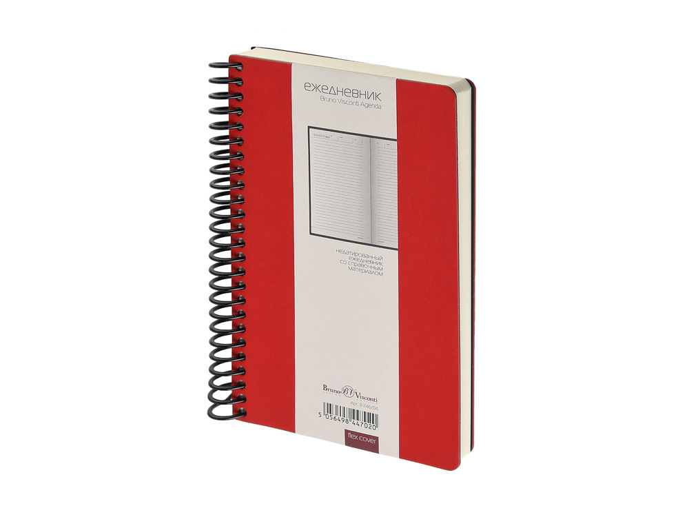 Ежедневник недатированный на спирали А5 &quot;Agenda&quot;, красный (Р)