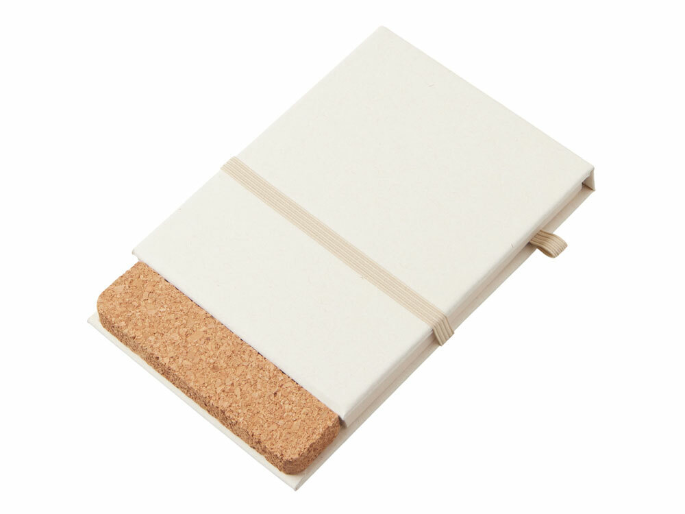 Блокнот с подставкой для телефона из пробки &quot;Milky S&quot;, молочно-белый