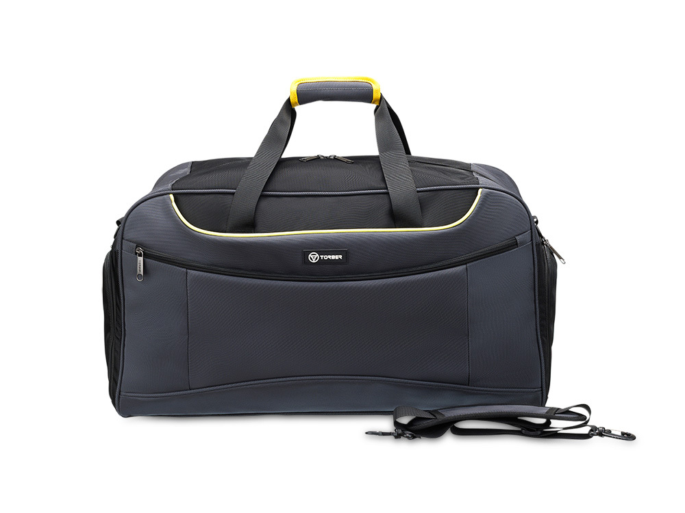 Сумка спортивная TORBER, серый, полиэстер, 57 х 28 х 30 см