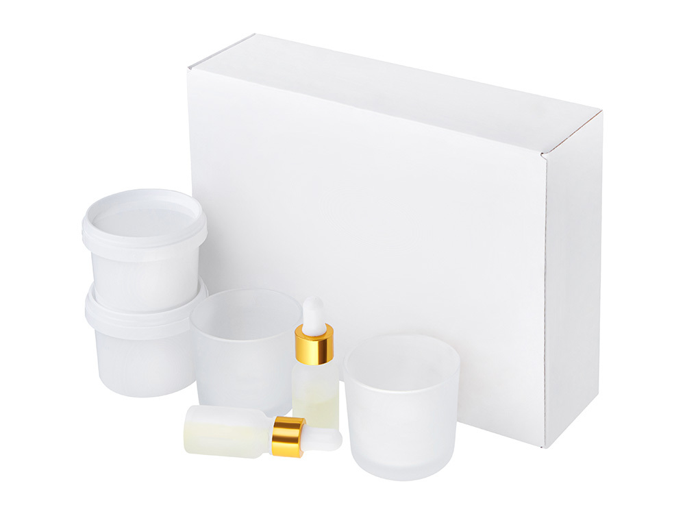 Набор для создания 2-х ароматических свечей: амбра и табак/маракуйя, сандал и пачули (без лого LM)