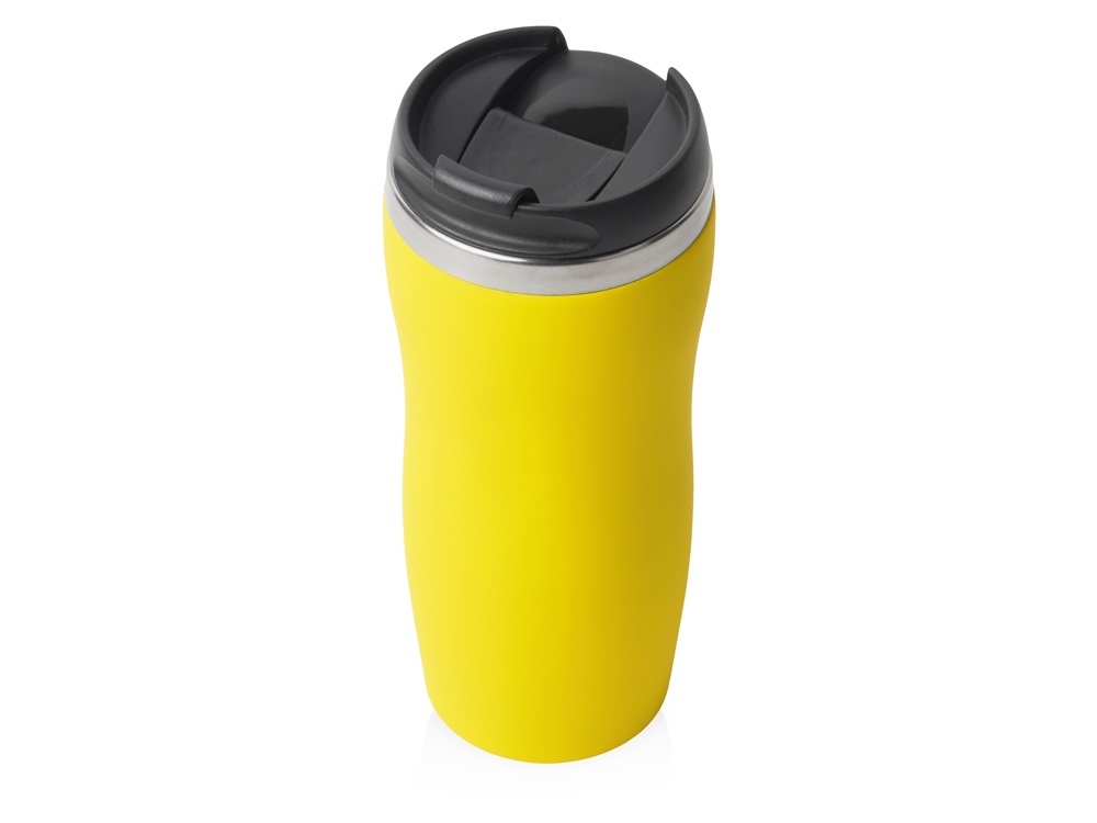 Термокружка &quot;Double wall mug C1&quot;, soft touch, 350 мл, желтый