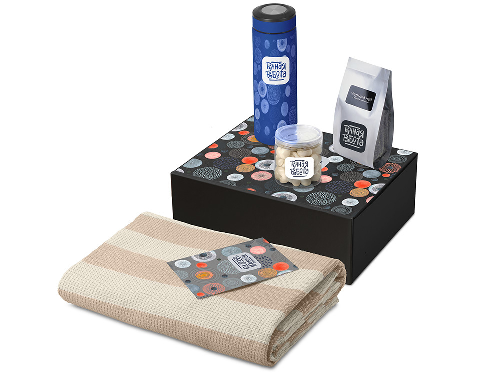 Подарочный набор «Re:y. Warm» с пледом, термосом и чаем