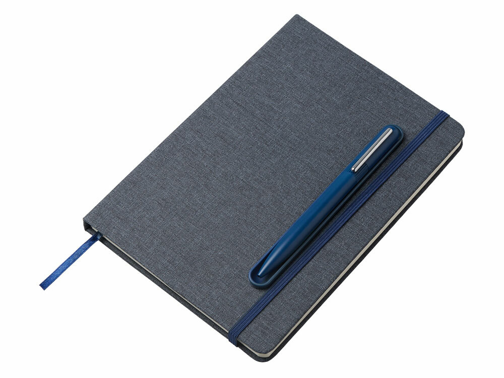 Набор блокнот А5 с магнитным держателем для ручки и подставкой для телефона и металлической шариковой ручкой &quot;NotaBene&quot;, темно-синий
