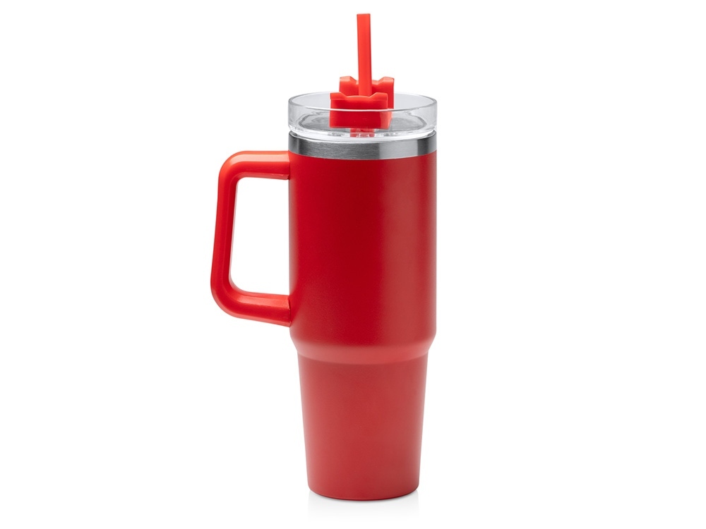 Термокружка «Крэнстон» с двойными стенками из переработанной нержавеющей стали, красный