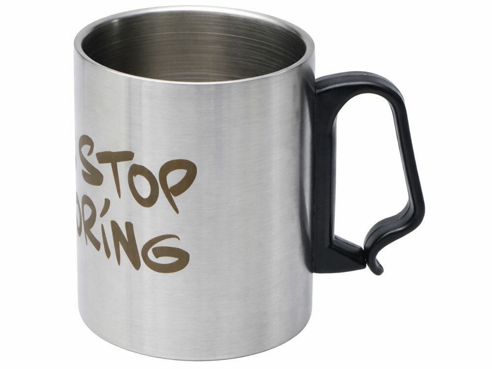 Стальная кружка с двойными стенками "Climber Max", 450 мл, черный (гравировка)