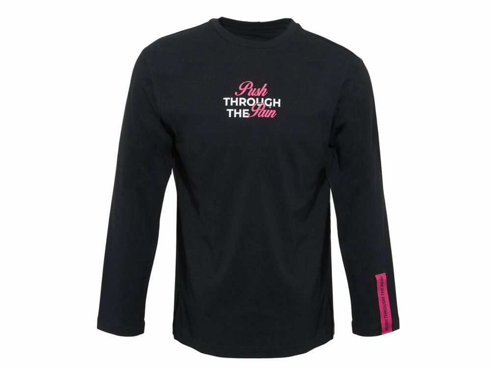 Лонгслив «HD Fit» мужской, черный, трафаретная печать и бренд тайп