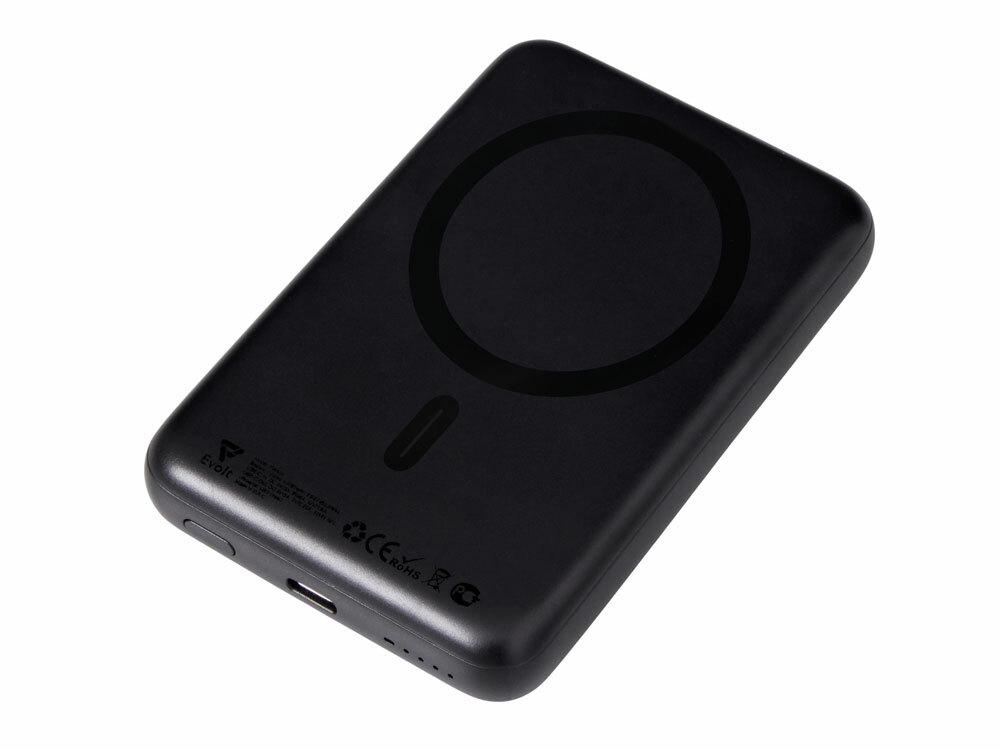 Магнитный внешний беспроводной аккумулятор «Polarix», QC/PD, 10000 мАч, черный