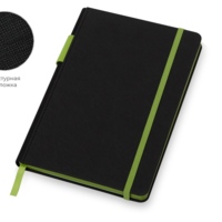 Бизнес блокнот "Bossy" с цветным срезом, твердая обложка, 128 листов, черный и зеленое яблоко