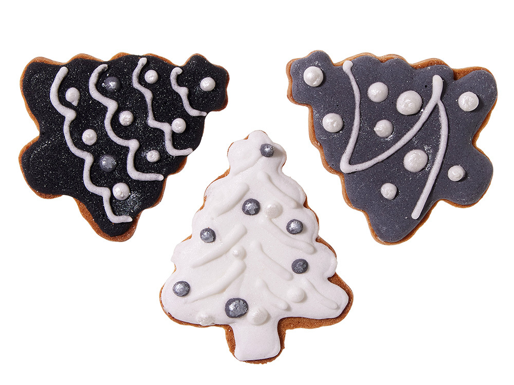 Набор новогодних имбирных печений в форме елочки