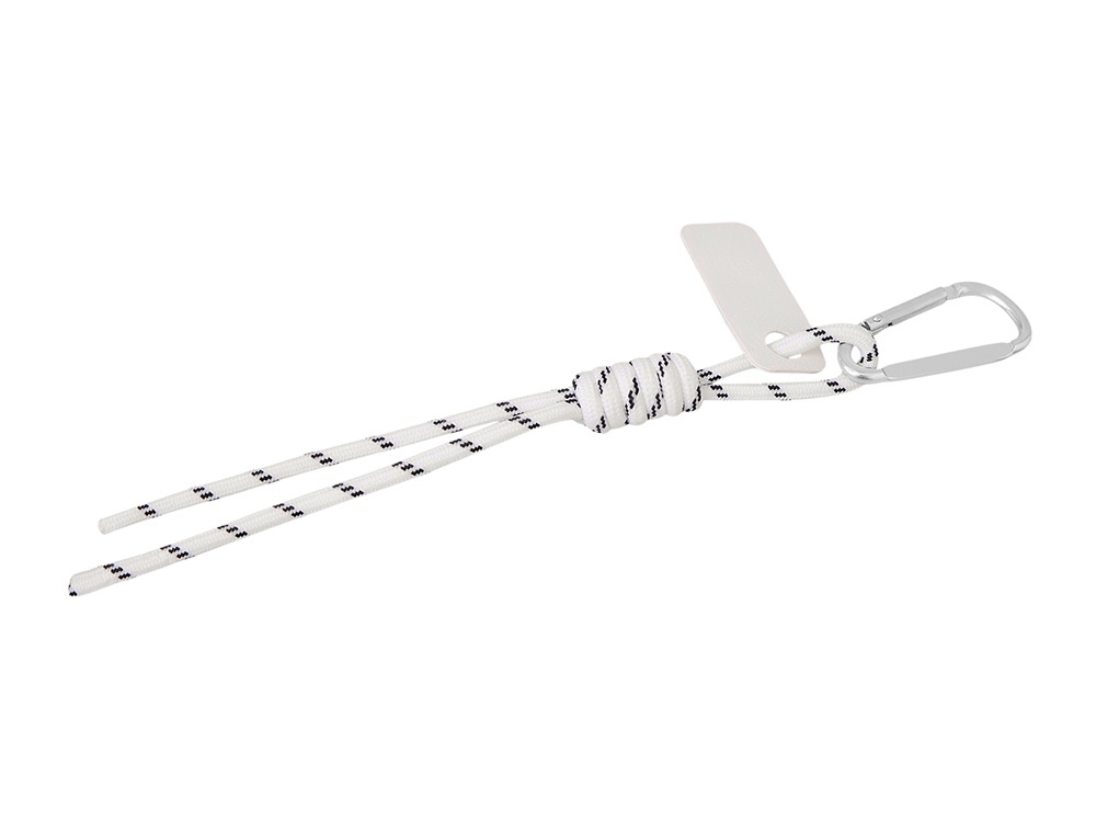 Брелок-веревочка на карабине "Trinket", черно-белый