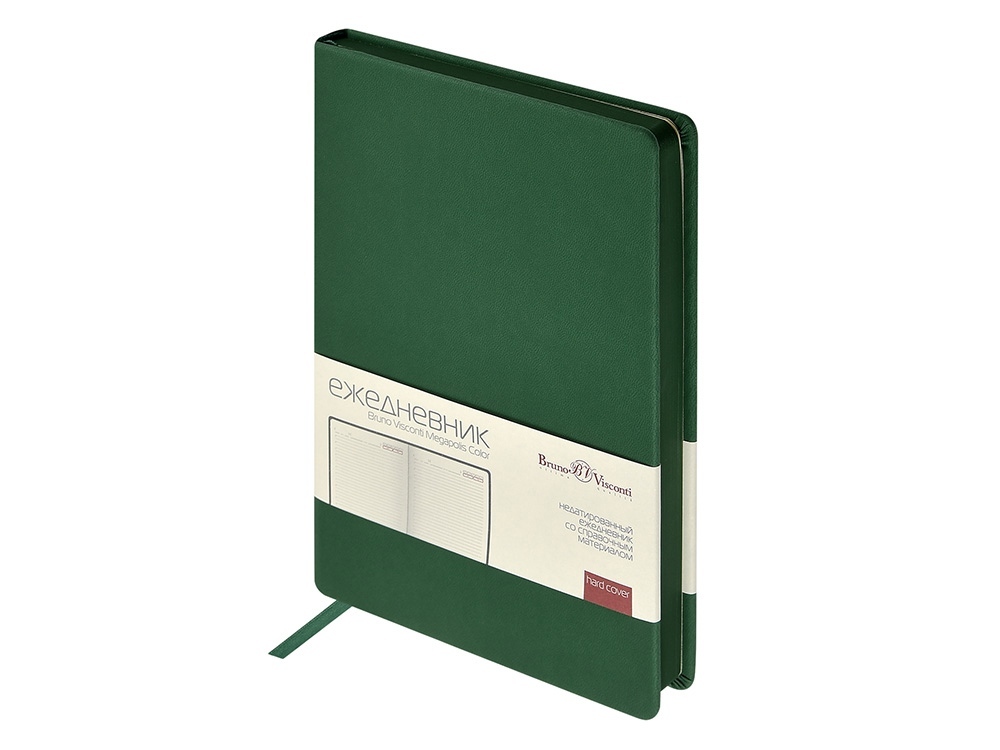 Ежедневник А5 &quot;Megapolis Color New&quot; soft-touch, зеленый