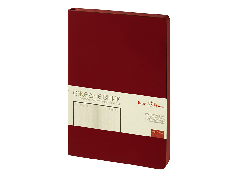 Ежедневник недатированный А5 &quot;Megapolis Color Flex New&quot;, бордовый