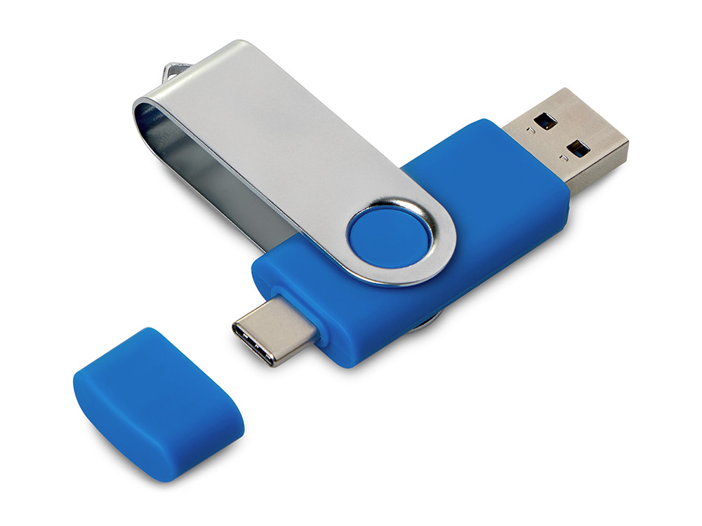 USB3.0/USB Type-C флешка на 16 Гб «Квебек C», синий