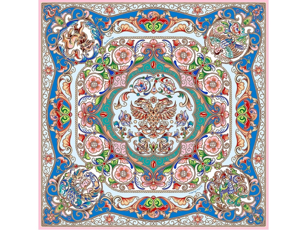 Платок «Шедевры русских эмальеров»