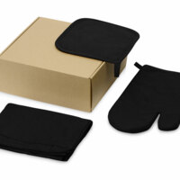 Подарочный набор с фартуком, прихваткой, черный