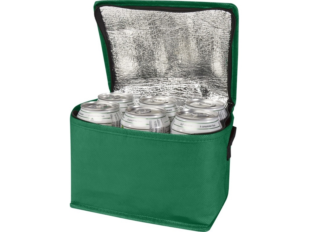 Spectrum нетканая сумка-холодильник, 4 л, на 6 банок, из переработанных материалов, зеленый