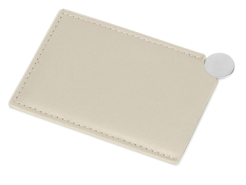 Зеркало в чехле "Style", серебристый/бежевый (Р)