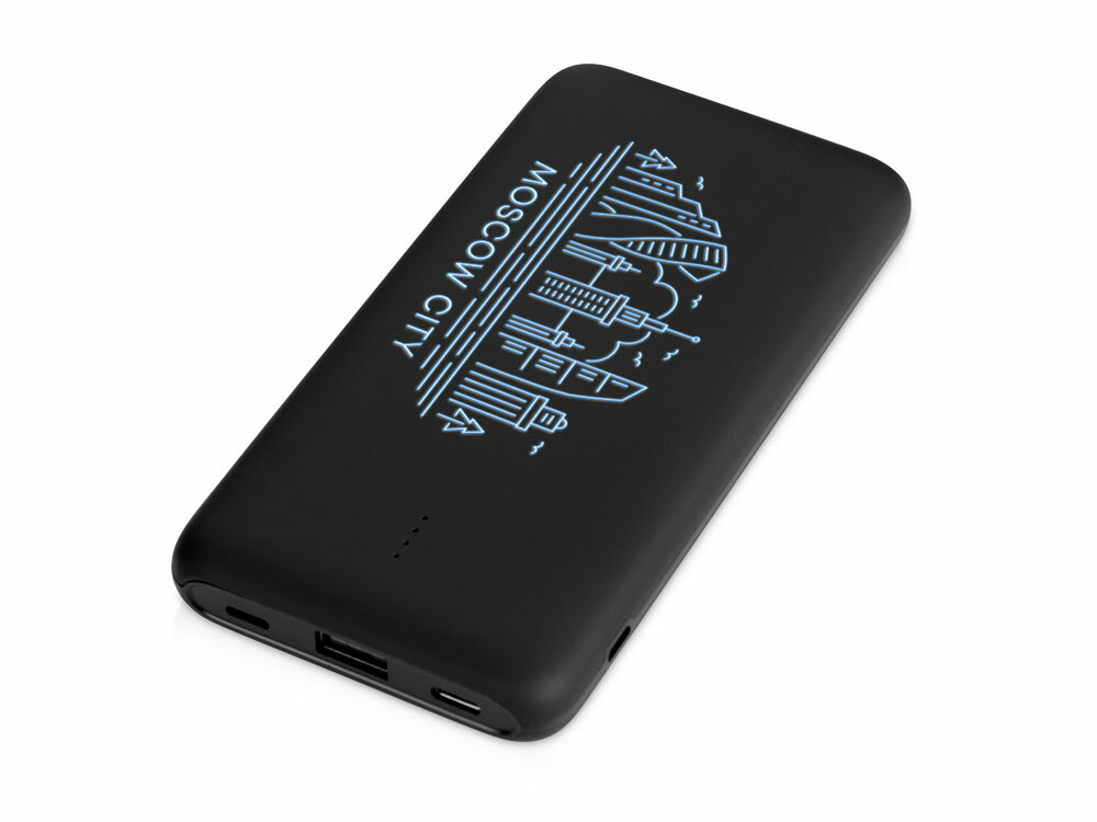 Внешний беспроводной аккумулятор с подсветкой лого &quot;Reserve X&quot;. 8000 mAh, черный