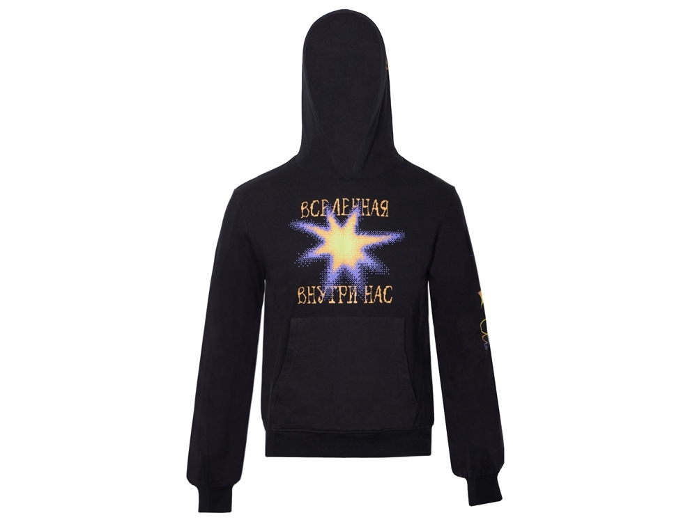 Худи «Warsaw», унисекс, черный, ДТФ текстиль и термотрансфер