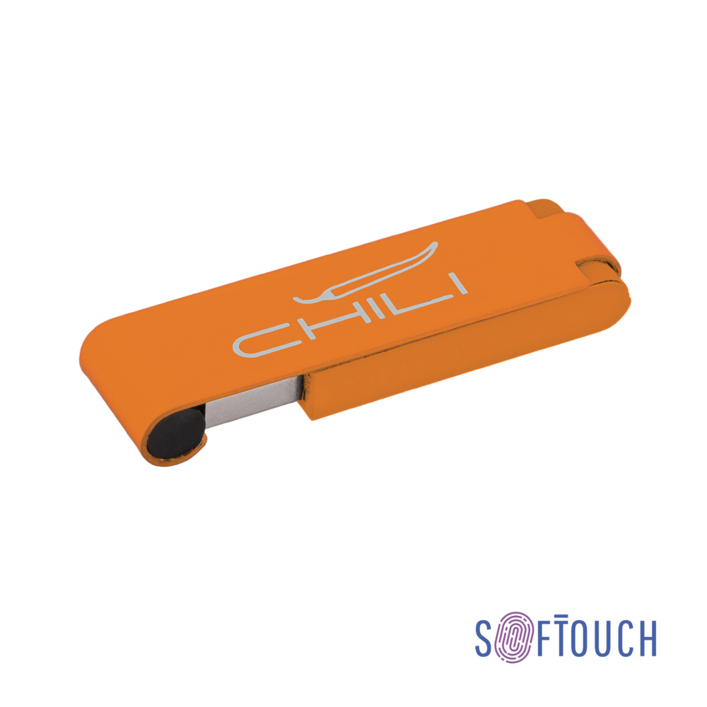 Флеш-карта &quot;Case&quot; 8GB, покрытие soft touch оранжевый