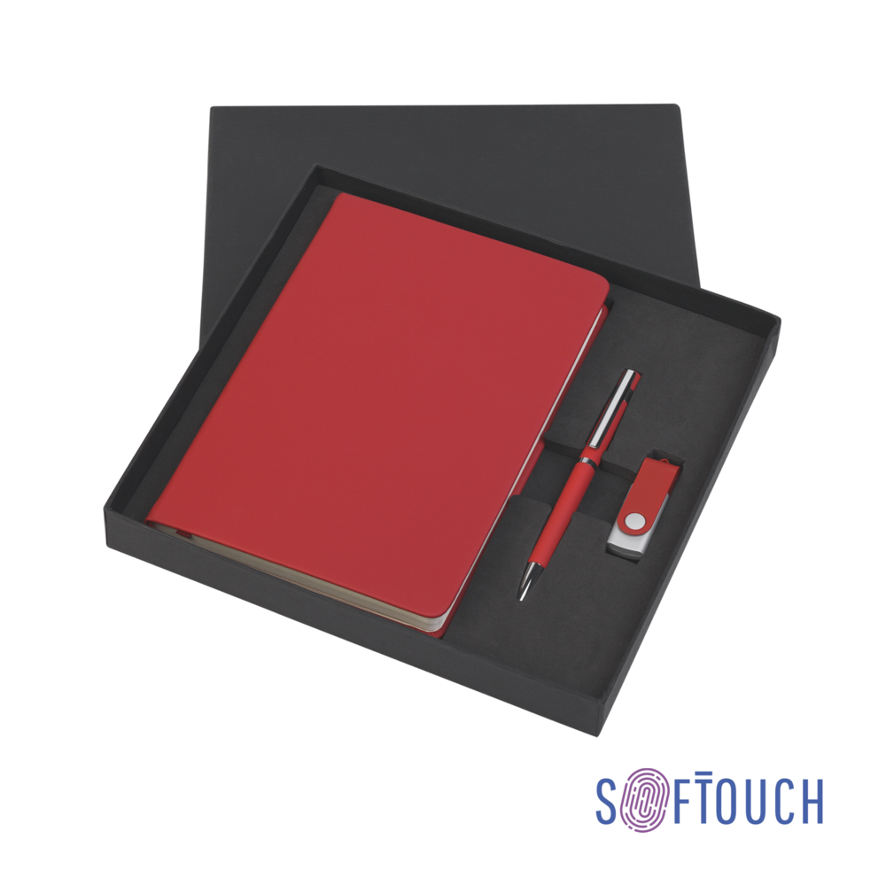 Подарочный набор &quot;Бари&quot;, покрытие soft touch красный