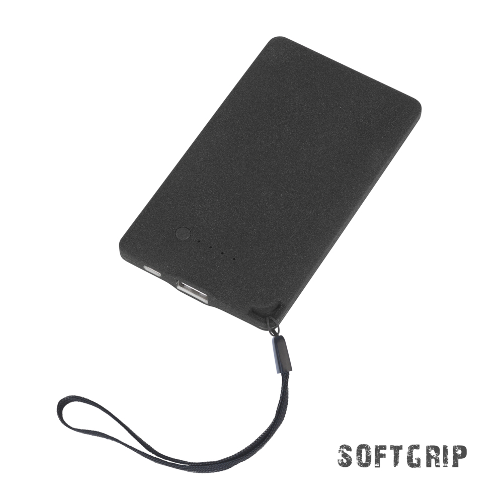 Зарядное устройство &quot;Камень&quot; с покрытием soft grip, 4000 mAh в подарочной коробке черный