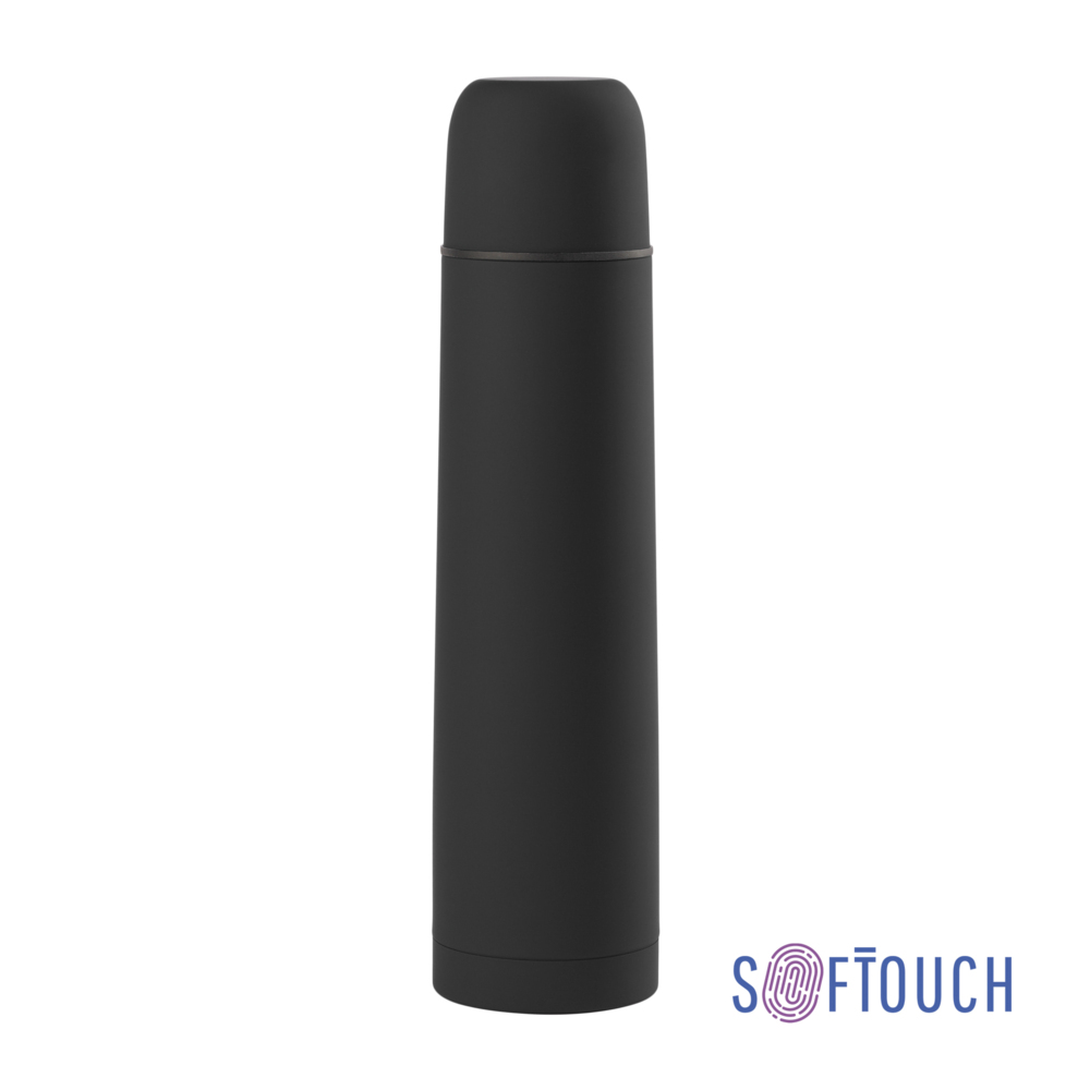 Термос &quot;Родос&quot;, покрытие soft touch, 1 л. черный