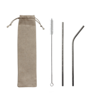 Набор многоразовых трубочек Оnlycofer white (стальной)