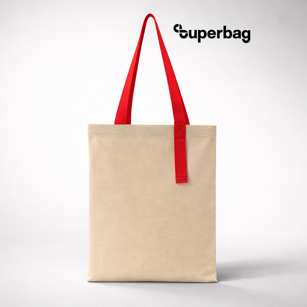 Шоппер Superbag Light, с внутренним креплением (полукольцо) (неокрашенный с красным)