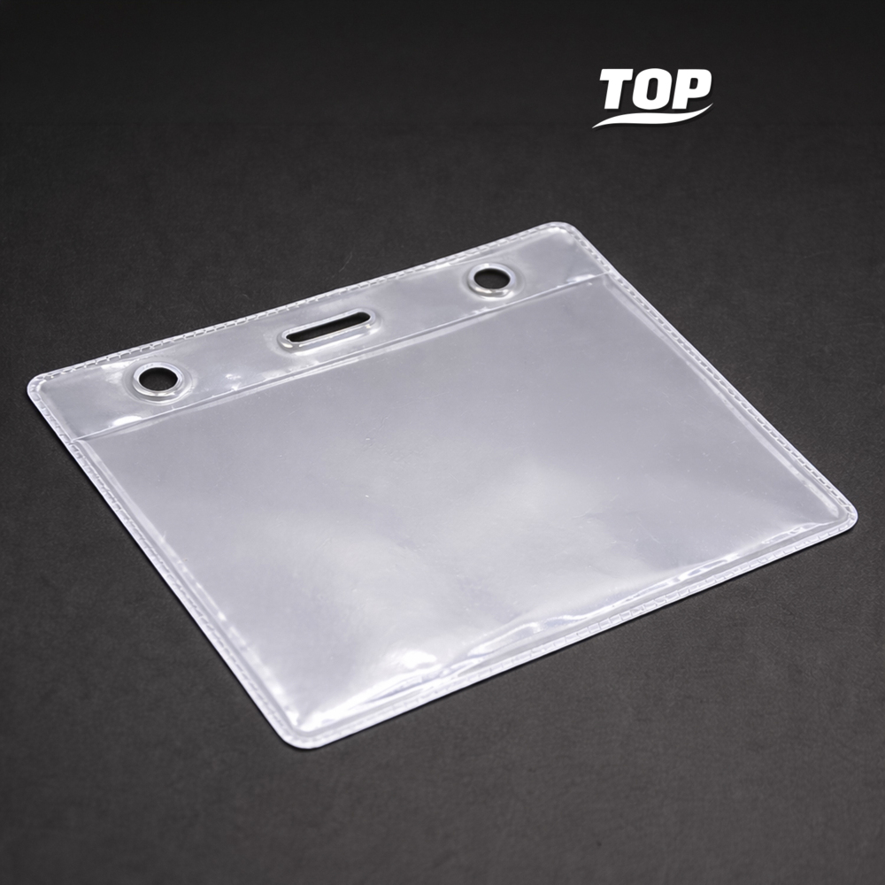 Карман для бейджа Track, горизонтальный, 10,5х9,4см (прозрачный)