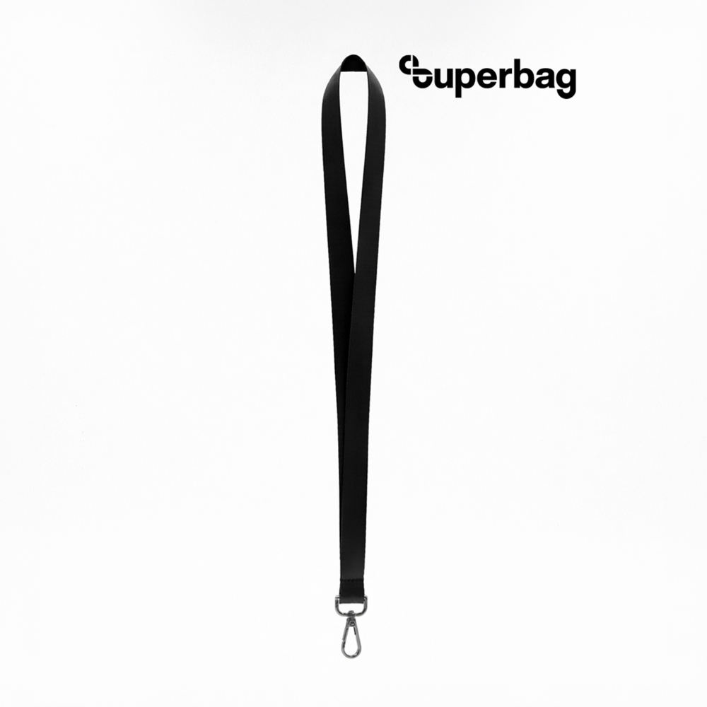 Лента для бейджа Flat, с карабином (черный)