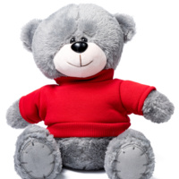 Мишка серый "Ted" в свитшоте (красный)